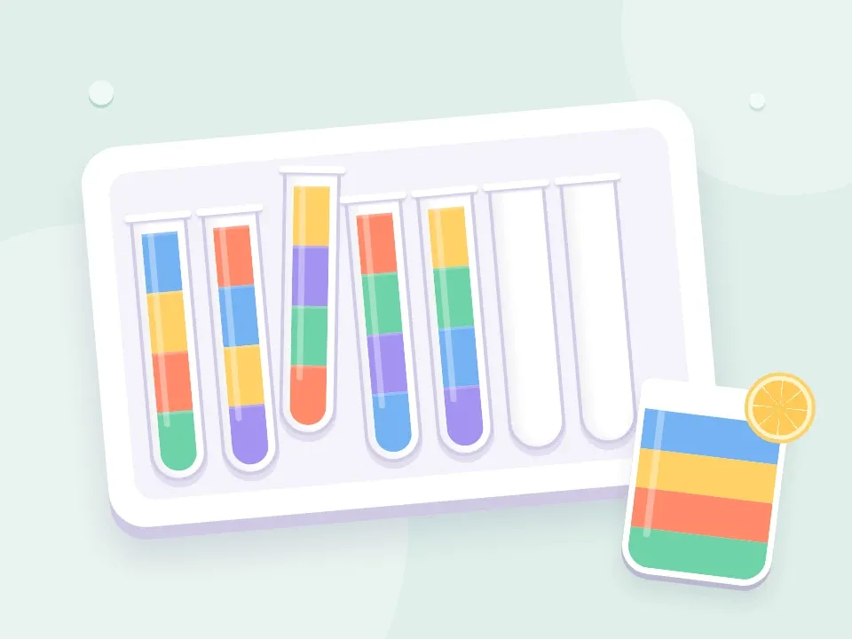 Pastel layers in glass tubes, beside a finished colourful drink.
